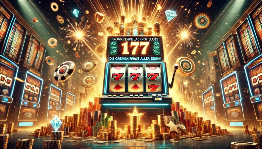 DALLE 20250327 122252 A highimpact and visually stunning 169 banner image for a blog post titled Progressive Jackpot Slots Die größten Gewinne aller Zeiten Progressiv CasinoWikiReview