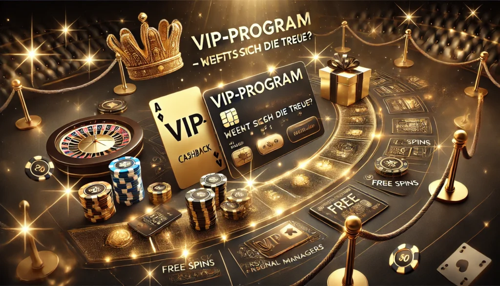 DALLE 20250327 131409 A luxurious and informative 169 banner image for a blog post titled VIPProgramme in Online Casinos Lohnt sich die Treue VIP programs in online CasinoWikiReview