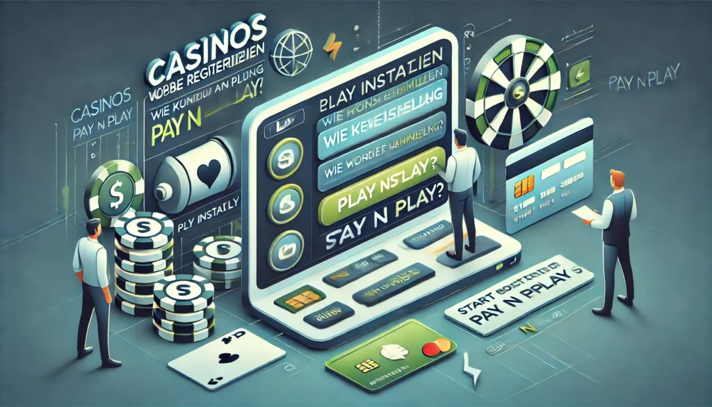 DALLE 20250327 132900 A modern and clear 169 banner image for a blog post titled Casinos ohne Registrierung Wie funktioniert Pay N Play Casinos without registration CasinoWikiReview
