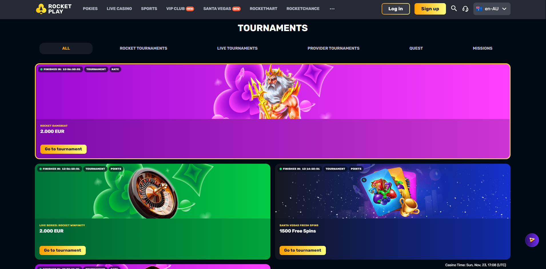 RocketPlay Casino Turniere