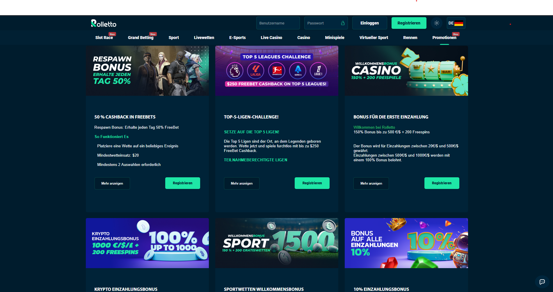 Rolletto Casino Bonusangebote