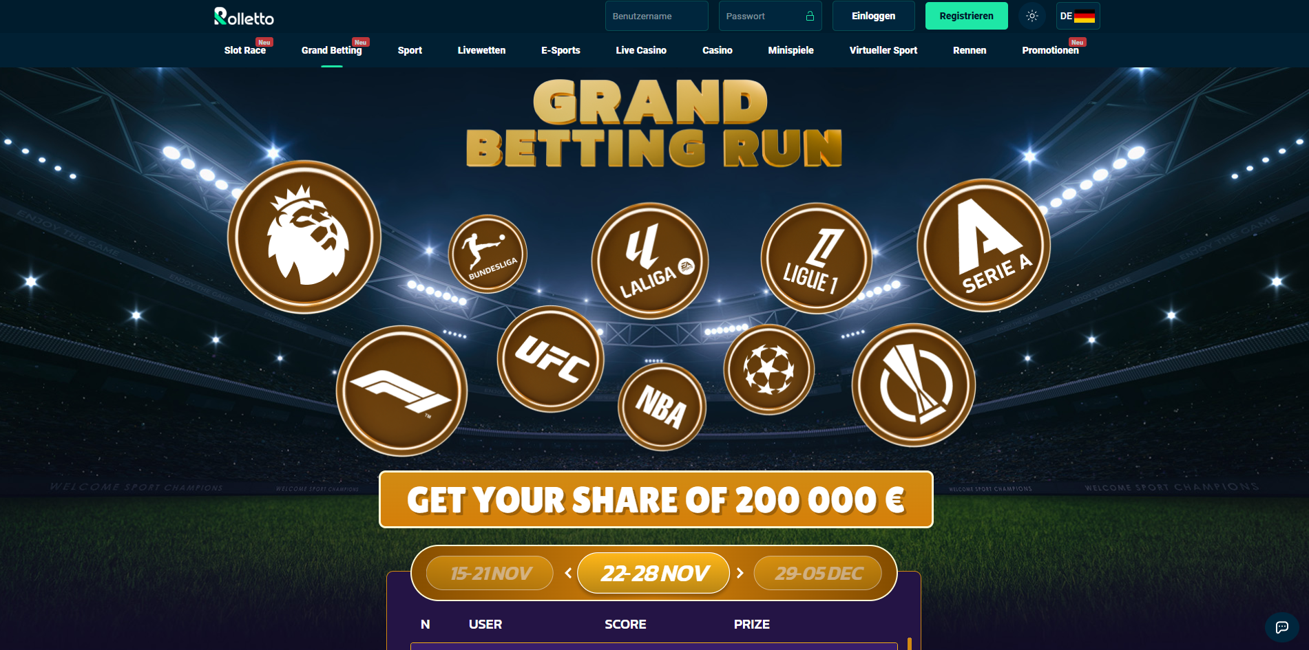Rolletto Grand Betting Turnier
