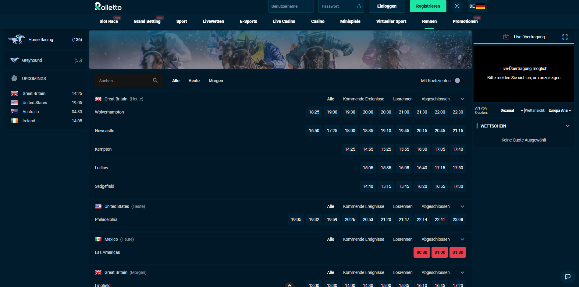 Rolletto Pferderennen