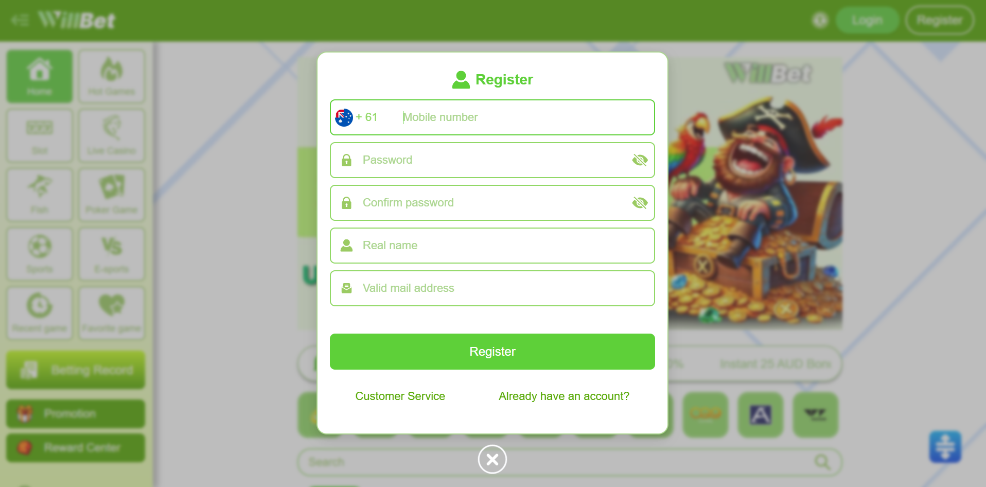 WillBet Casino Anmeldung