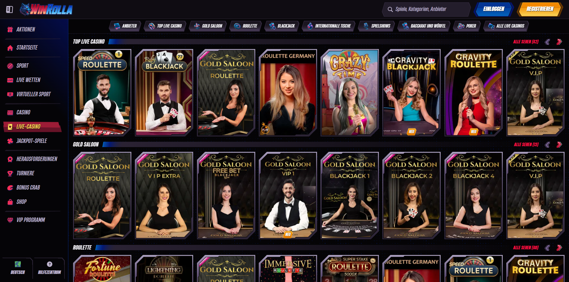 Winrolla Live Casino