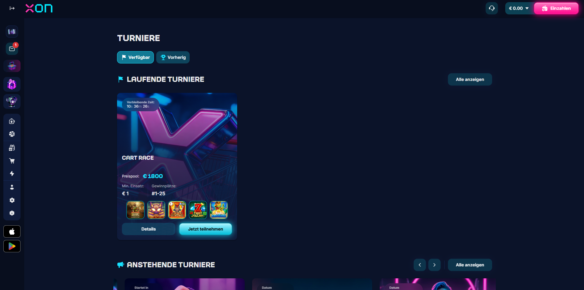 XON Casino Jackpot-Spiele