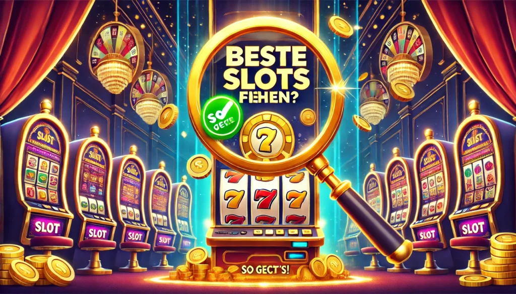DALLE 20250323 131349 A vibrant and eyecatching 169 thumbnail for a blog post about finding the best slot machines The background shows a glamorous dark casino interior CasinoWikiReview